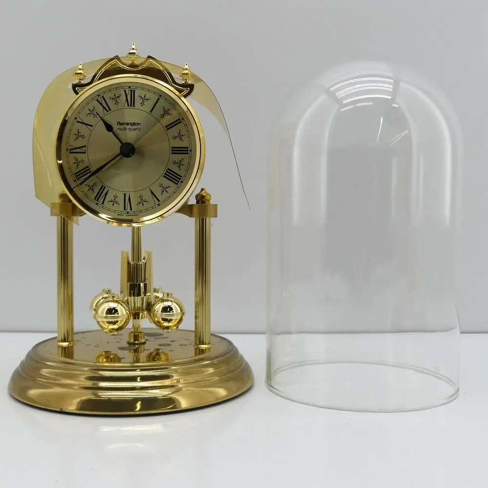 VTG Remington Multi-Quartz Anniversary Glass Domed Mantle Clock Germany See Desc